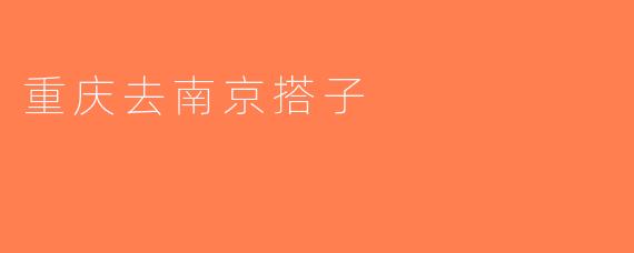 重庆去南京搭子