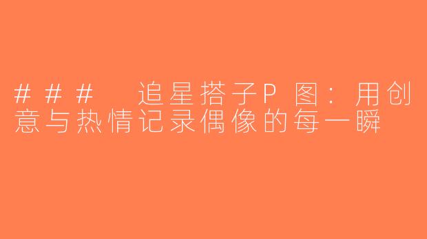### 追星搭子P图：用创意与热情记录偶像的每一瞬