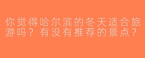 你觉得哈尔滨的冬天适合旅游吗？有没有推荐的景点？