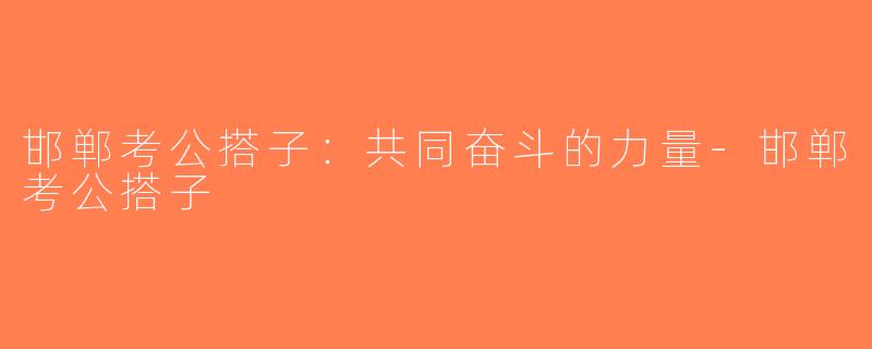 邯郸考公搭子：共同奋斗的力量-邯郸考公搭子