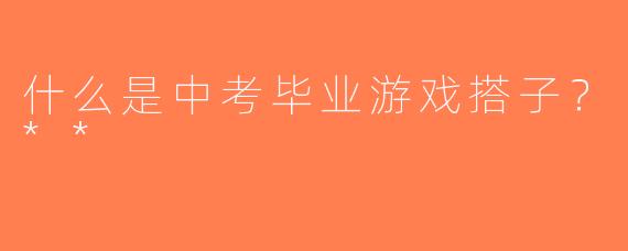 什么是中考毕业游戏搭子？**  