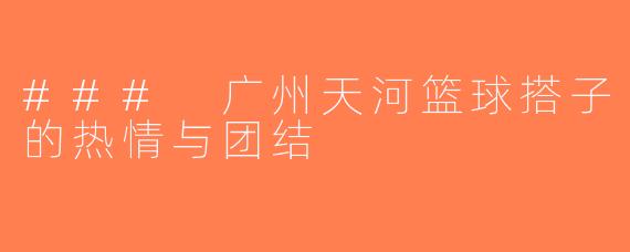 ### 广州天河篮球搭子的热情与团结