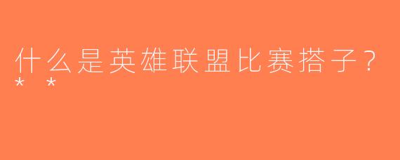 什么是英雄联盟比赛搭子？**