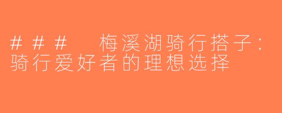### 梅溪湖骑行搭子：骑行爱好者的理想选择