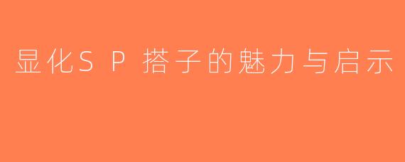 显化SP搭子的魅力与启示
