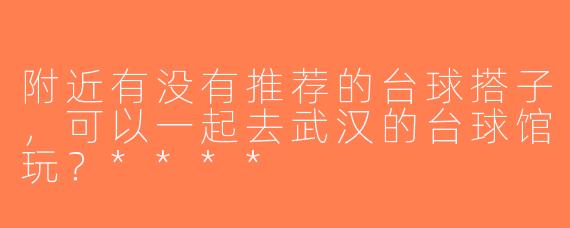 附近有没有推荐的台球搭子，可以一起去武汉的台球馆玩？****