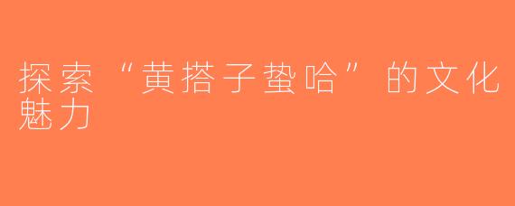 探索“黄搭子蛰哈”的文化魅力