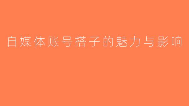自媒体账号搭子的魅力与影响