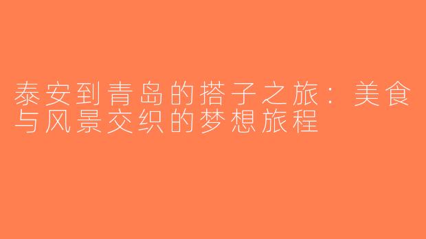 泰安到青岛的搭子之旅：美食与风景交织的梦想旅程