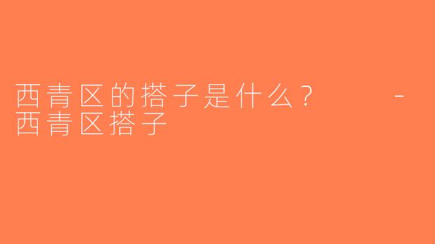 西青区的搭子是什么？  -西青区搭子