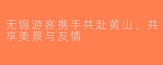 无锡游客携手共赴黄山，共享美景与友情