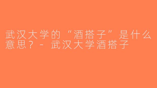 武汉大学的“酒搭子”是什么意思？-武汉大学酒搭子