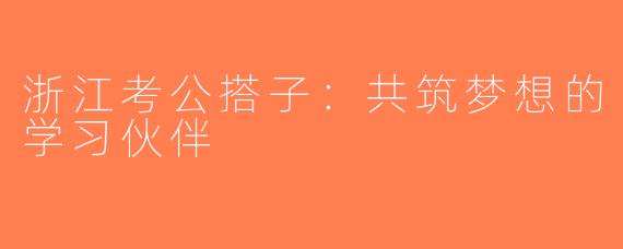 浙江考公搭子：共筑梦想的学习伙伴