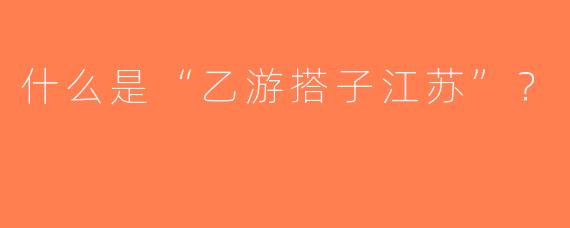 什么是“乙游搭子江苏”？ 
