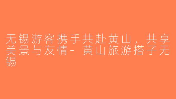 无锡游客携手共赴黄山，共享美景与友情-黄山旅游搭子无锡