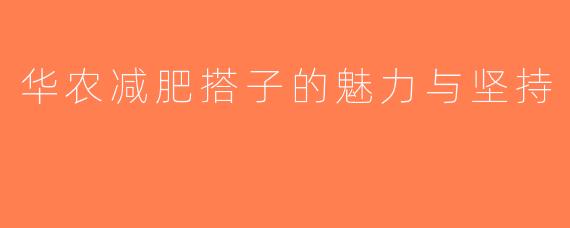 华农减肥搭子的魅力与坚持  
