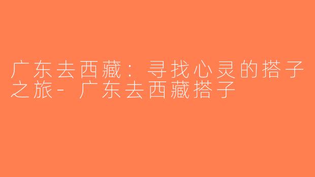 广东去西藏：寻找心灵的搭子之旅-广东去西藏搭子