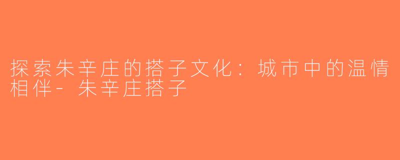 探索朱辛庄的搭子文化：城市中的温情相伴-朱辛庄搭子