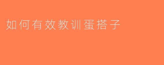 如何有效教训蛋搭子