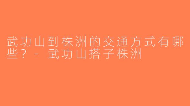 武功山到株洲的交通方式有哪些？-武功山搭子株洲