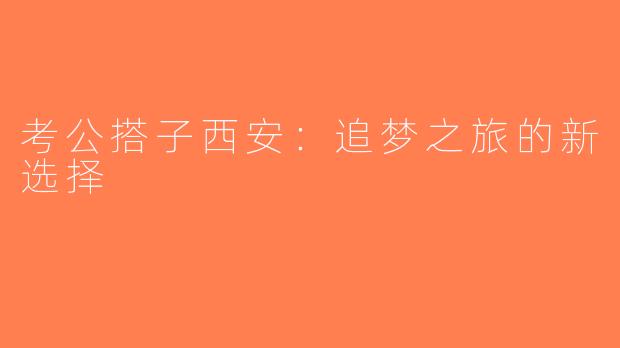 考公搭子西安：追梦之旅的新选择