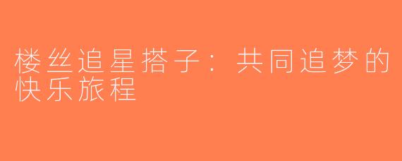 楼丝追星搭子：共同追梦的快乐旅程