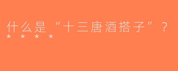 什么是“十三唐酒搭子”？****