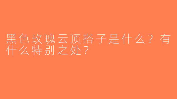 黑色玫瑰云顶搭子是什么？有什么特别之处？