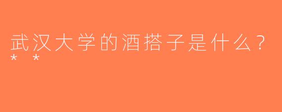 武汉大学的酒搭子是什么？**