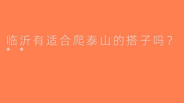 临沂有适合爬泰山的搭子吗？**