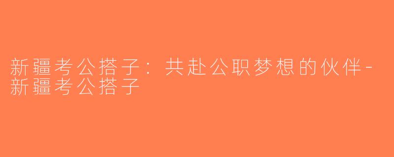 新疆考公搭子：共赴公职梦想的伙伴-新疆考公搭子