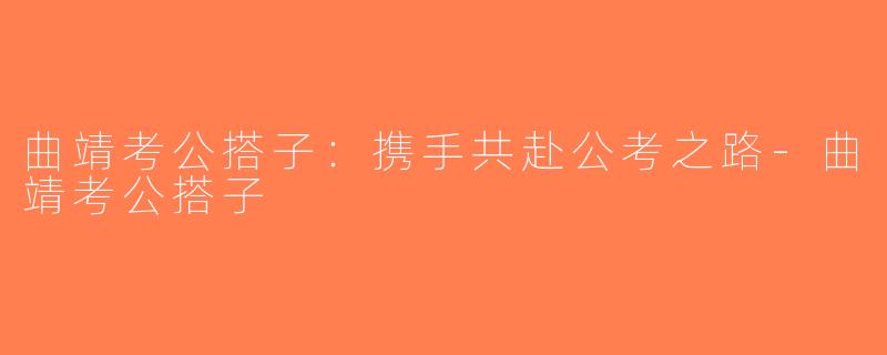 曲靖考公搭子：携手共赴公考之路-曲靖考公搭子