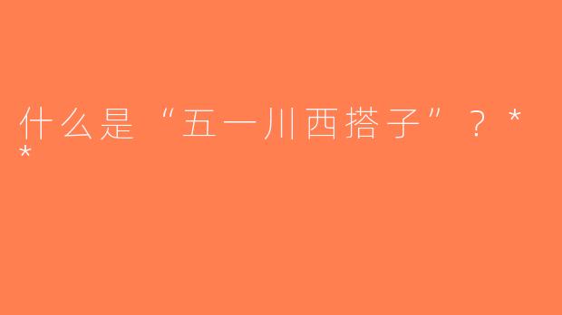 什么是“五一川西搭子”？**