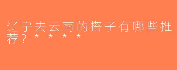 辽宁去云南的搭子有哪些推荐？****