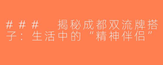 ### 揭秘成都双流牌搭子：生活中的“精神伴侣”