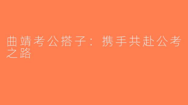 曲靖考公搭子：携手共赴公考之路