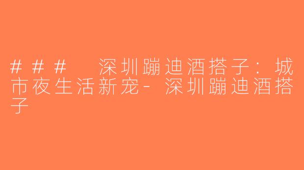 ### 深圳蹦迪酒搭子：城市夜生活新宠-深圳蹦迪酒搭子