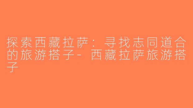 探索西藏拉萨：寻找志同道合的旅游搭子-西藏拉萨旅游搭子