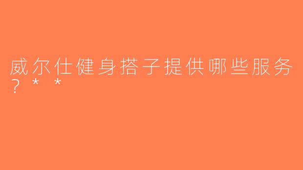 威尔仕健身搭子提供哪些服务？**