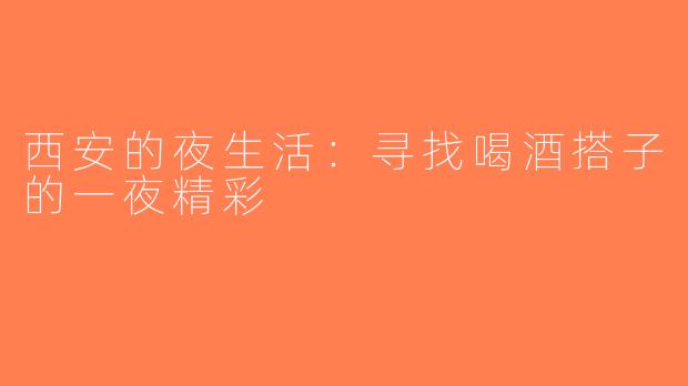 西安的夜生活：寻找喝酒搭子的一夜精彩