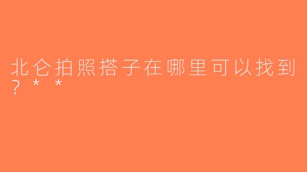 北仑拍照搭子在哪里可以找到？**