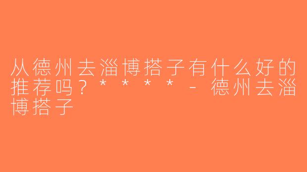 从德州去淄博搭子有什么好的推荐吗？****-德州去淄博搭子