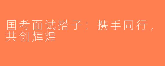国考面试搭子：携手同行，共创辉煌