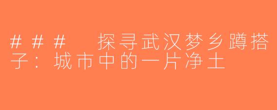 ### 探寻武汉梦乡蹲搭子：城市中的一片净土