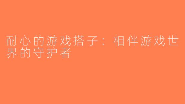 耐心的游戏搭子：相伴游戏世界的守护者