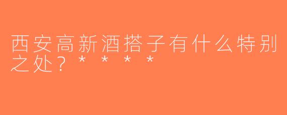 西安高新酒搭子有什么特别之处？****