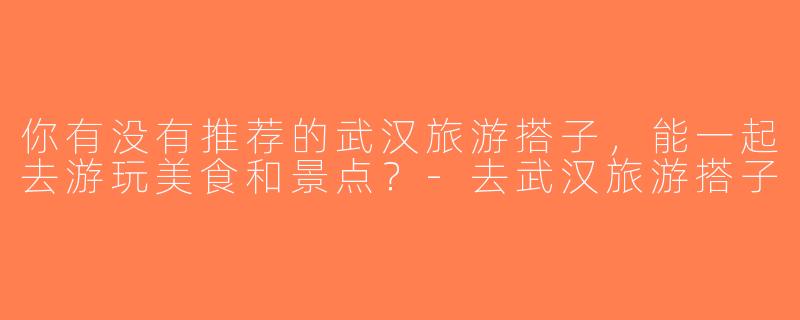 你有没有推荐的武汉旅游搭子，能一起去游玩美食和景点？-去武汉旅游搭子