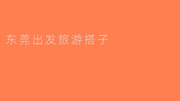 东莞出发旅游搭子