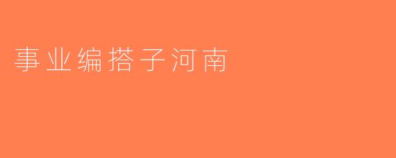 事业编搭子河南
