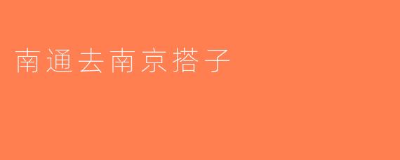 南通去南京搭子